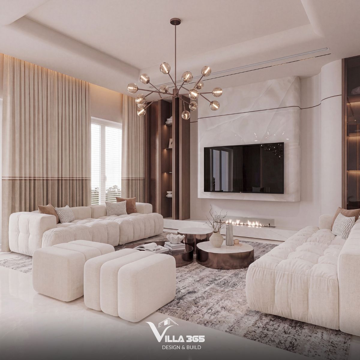 Thiết kế nội thất Grace Villa - Ốc đảo thanh lịch giữa phố thị nhộn nhịp 14 Những cấu trúc hình học rõ ràng cùng cao độ trần lớn tạo nên tỷ lệ khoáng đạt, làm nổi bật vẻ đẹp cô đọng của không gian