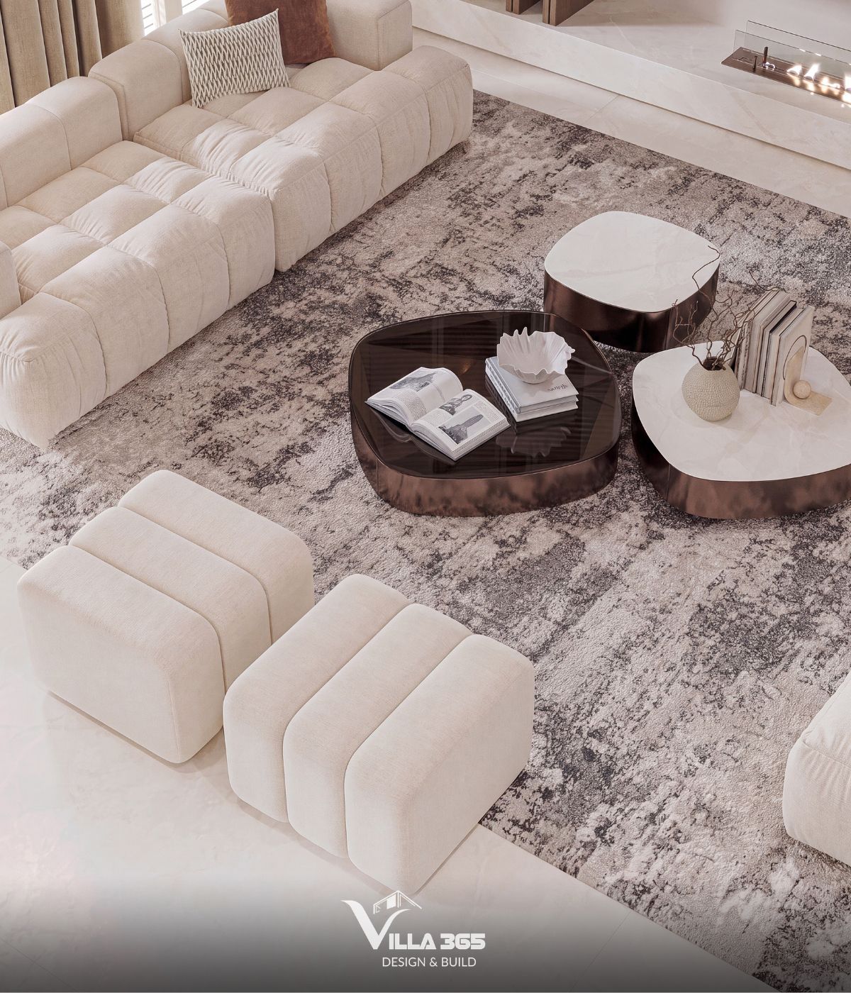 Thiết kế nội thất Grace Villa - Ốc đảo thanh lịch giữa phố thị nhộn nhịp 16 Trắng, kem và sắc gỗ nhạt được đặt trong cùng một trường màu dịu nhẹ, nhường sự chú ý cho hình khối, tỷ lệ và bề mặt vật liệu