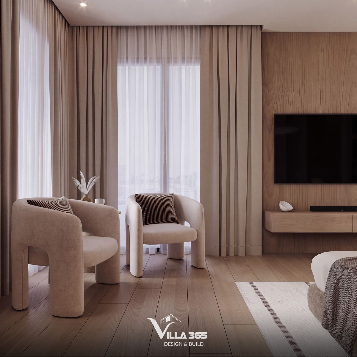 Thiết kế nội thất Grace Villa - Ốc đảo thanh lịch giữa phố thị nhộn nhịp 20 Những khác biệt vừa đủ về chất liệu và hình dáng của sofa, armchair hay ghế đẩu trở thành điểm nhấn mềm mại trong tổng thể tiết chế