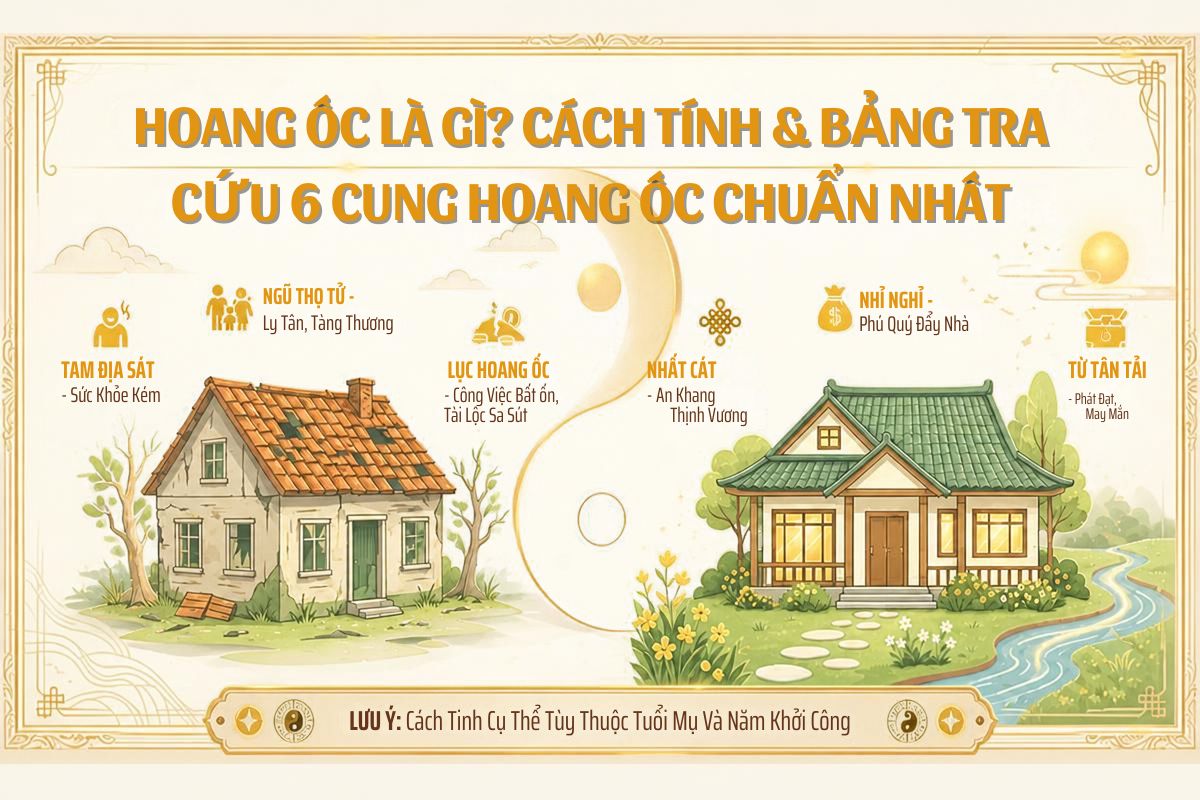 Hoang Ốc là gì? Cách tính & Bảng tra cứu 6 cung Hoang Ốc chuẩn nhất 1 Hoang Ốc là yếu tố phong thủy thường được nhiều gia chủ tham khảo khi lựa chọn thời điểm động thổ và xây dựng nhà ở (Ảnh: Sưu tầm)