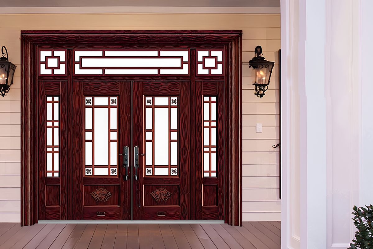 Cửa 4 cánh đều thường phù hợp với biệt thự hoặc nhà mặt tiền rộng, giúp tổng thể bề thế nhưng vẫn cần tuân thủ tỷ lệ kiến trúc hợp lý  (Ảnh: Sưu tầm)