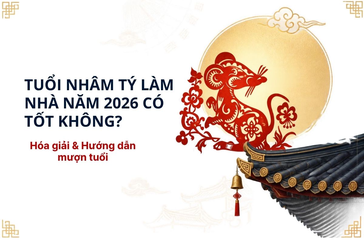 Tuổi Nhâm Tý làm nhà năm 2026 tốt không? Hóa giải & Hướng dẫn mượn tuổi 1 Tuổi Nhâm Tý làm nhà năm 2026 cần xem kỹ Tam Tai, Kim Lâu, Hoang Ốc và Thái Tuế trước khi quyết định động thổ (Ảnh: Sưu tầm)