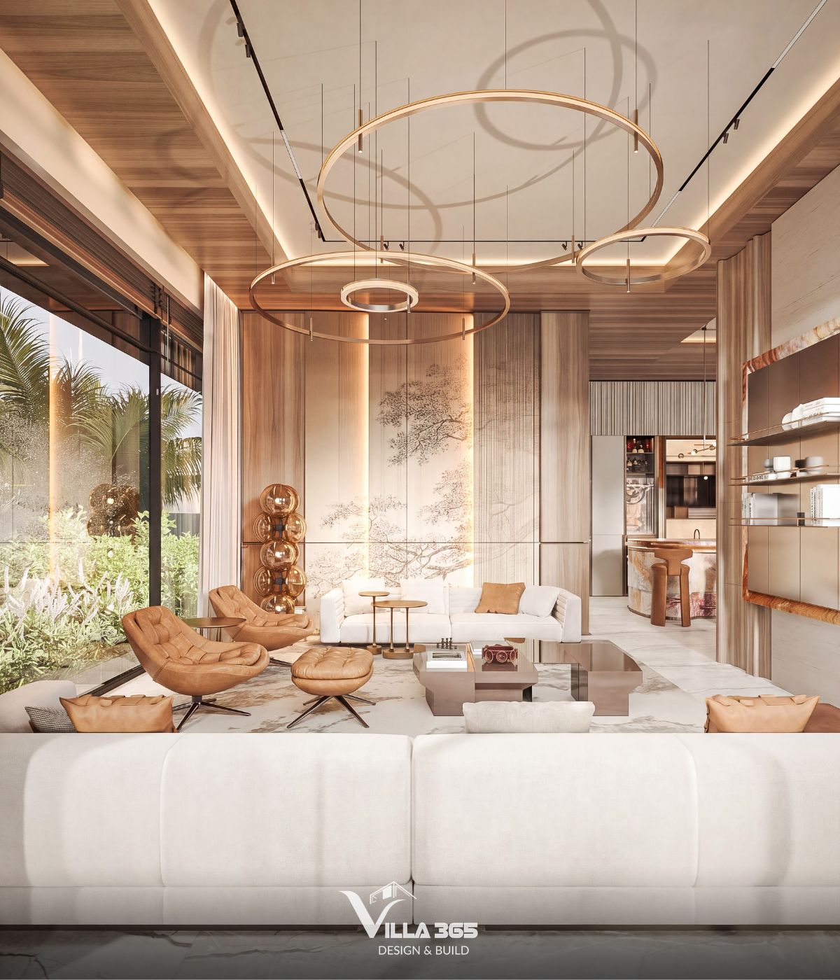 Thiết kế nội thất Amber Villa – “Chiếc hộp trang sức” lấp lánh giữa phố thị 7 Những khoảng kính lớn đưa ánh sáng tự nhiên và cảnh quan sân vườn trở thành một phần trong bố cục nội thất