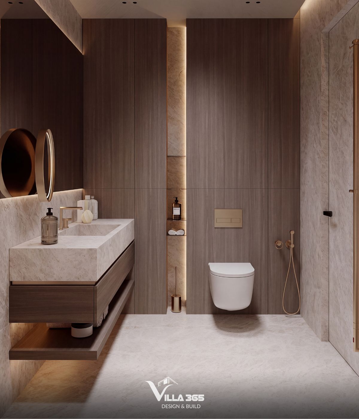 Thiết kế nội thất Amber Villa – “Chiếc hộp trang sức” lấp lánh giữa phố thị 16 Từ đường vân đá đến ánh sáng và hình khối, Amber Villa chuyển hóa tinh thần chế tác bảo thạch thành ngôn ngữ nội thất