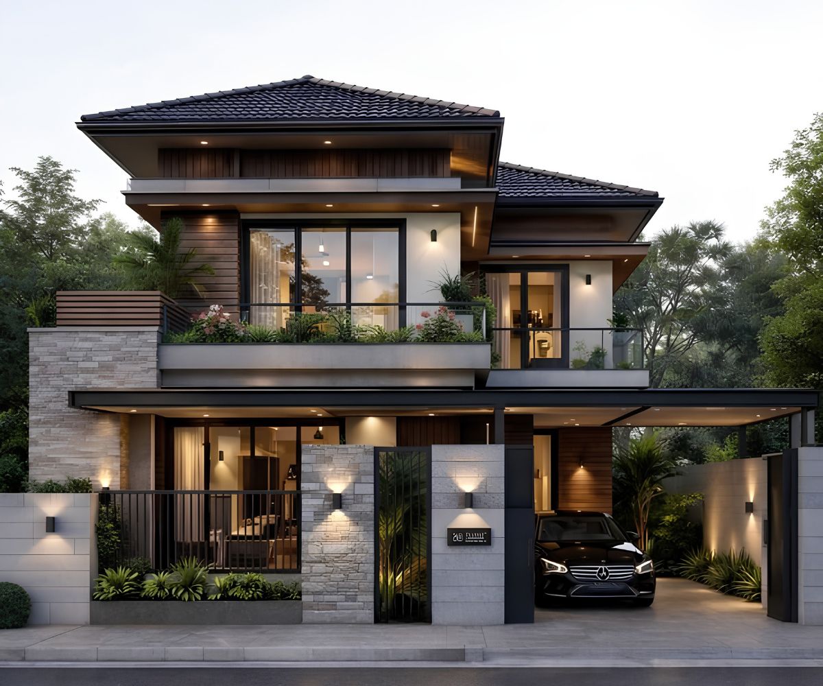 35+ Mẫu Biệt Thự 2 Tầng 10×20m Mái Nhật Đẹp Kèm Bản Vẽ Công Năng 2 Mẫu biệt thự 2 tầng 10x20m mái Nhật nổi bật với kiến trúc thanh lịch và khả năng bố trí công năng linh hoạt (Ảnh: Sưu tầm)