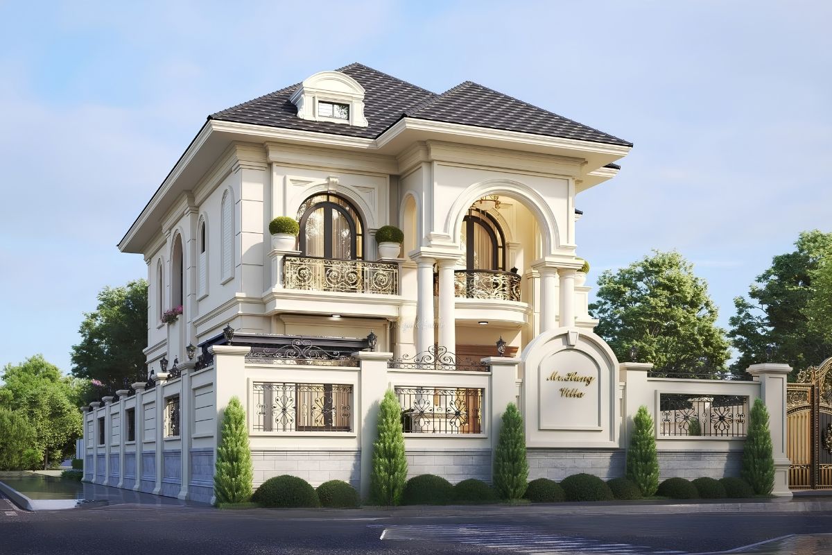 35+ Mẫu Biệt Thự 2 Tầng 10×20m Mái Nhật Đẹp Kèm Bản Vẽ Công Năng 29 Mẫu biệt thự 2 tầng mái Nhật đẹp với khoảng sân bên hông và sân sau thông thoáng (Ảnh: Sưu tầm)