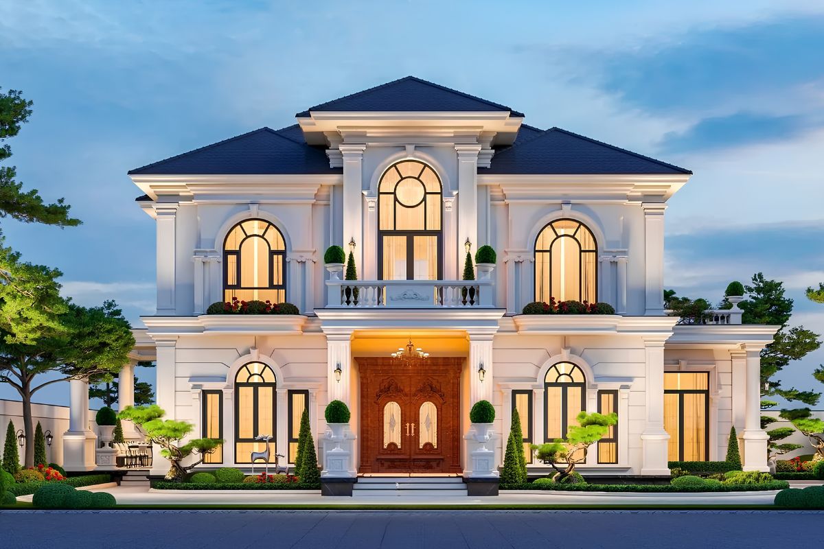 Thiết kế biệt thự mái Nhật 2 tầng chú trọng giải pháp thoát nước, chống thấm và hạn chế truyền nhiệt qua mái  (Ảnh: Sưu tầm)