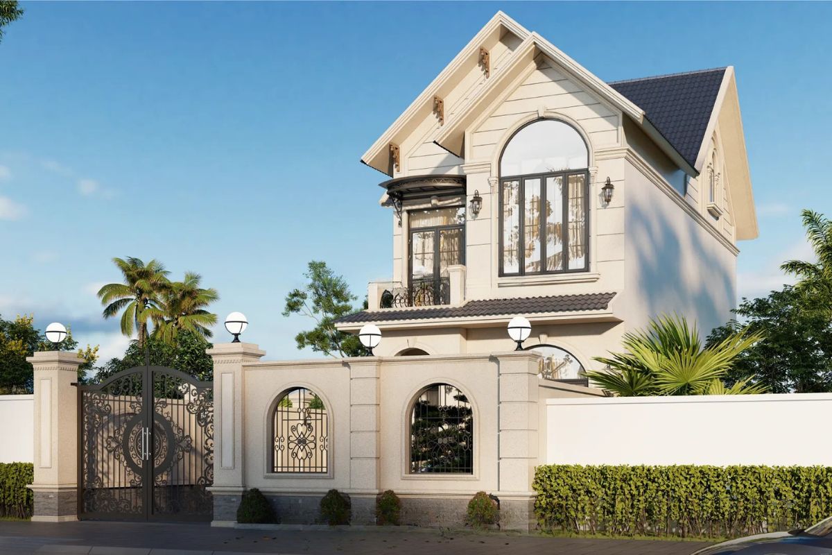 Biệt thự 2 tầng 3 phòng ngủ mái Thái nổi bật với hệ mái dốc cao, tạo diện mạo bề thế và sang trọng  (Ảnh: Sưu tầm)