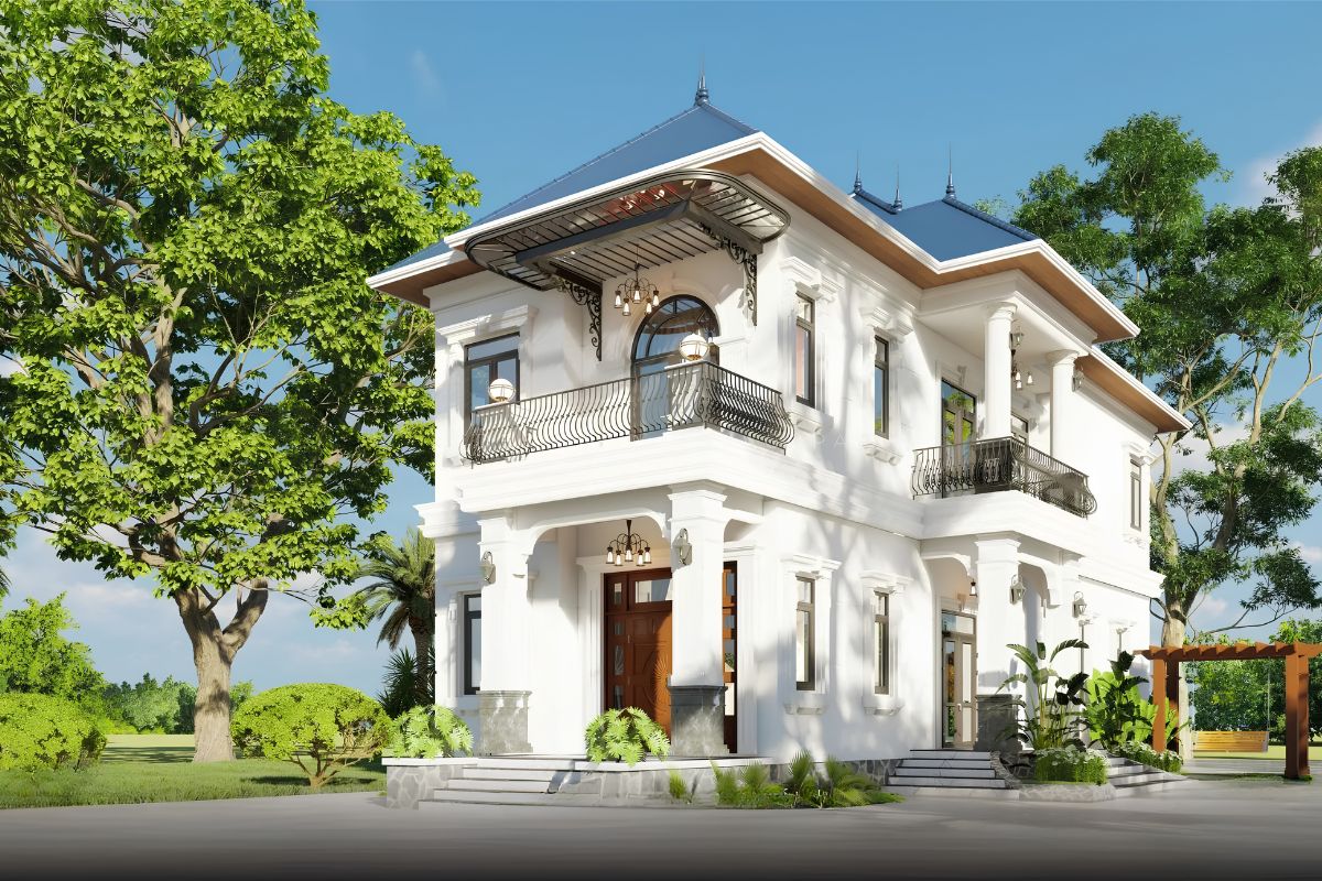 Mẫu biệt thự 2 tầng 3 phòng ngủ diện tích 120–150m²/sàn mang đến không gian sinh hoạt rộng rãi, tiện nghi  (Ảnh: Sưu tầm)