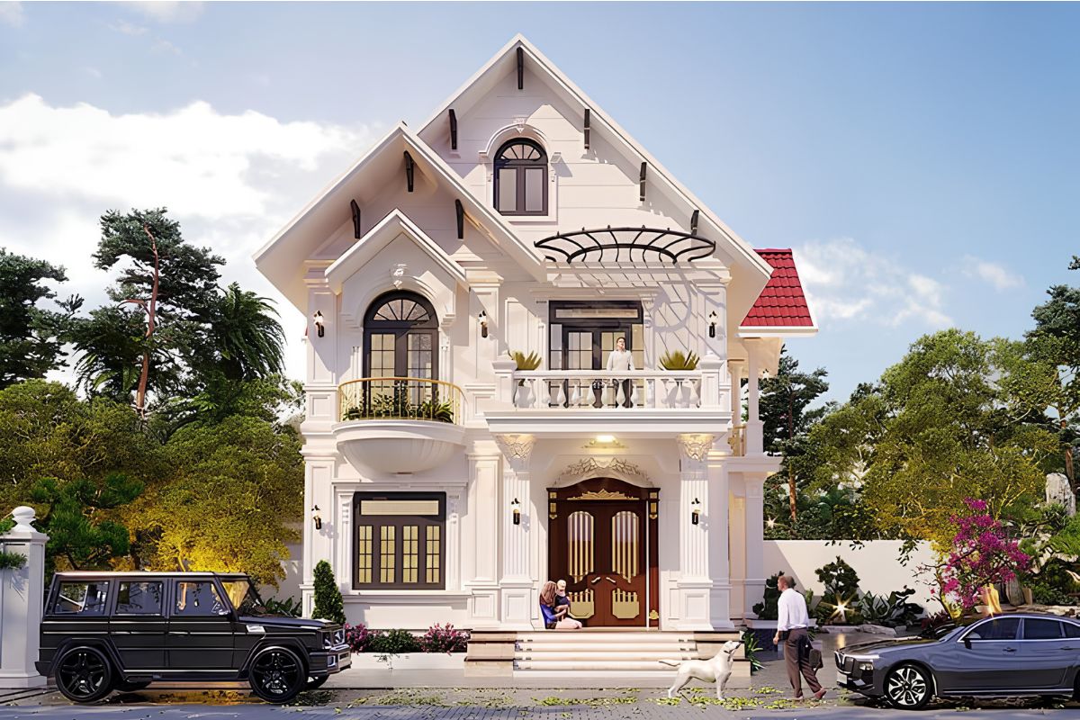 20+ Mẫu Biệt Thự 2 Tỷ Đẹp, Kèm Dự Toán Chi Phí 2026 18 Thiết kế biệt thự mái Thái kết hợp giải pháp thoát nước, cách nhiệt và thông gió cho không gian sống (Ảnh: Sưu tầm)