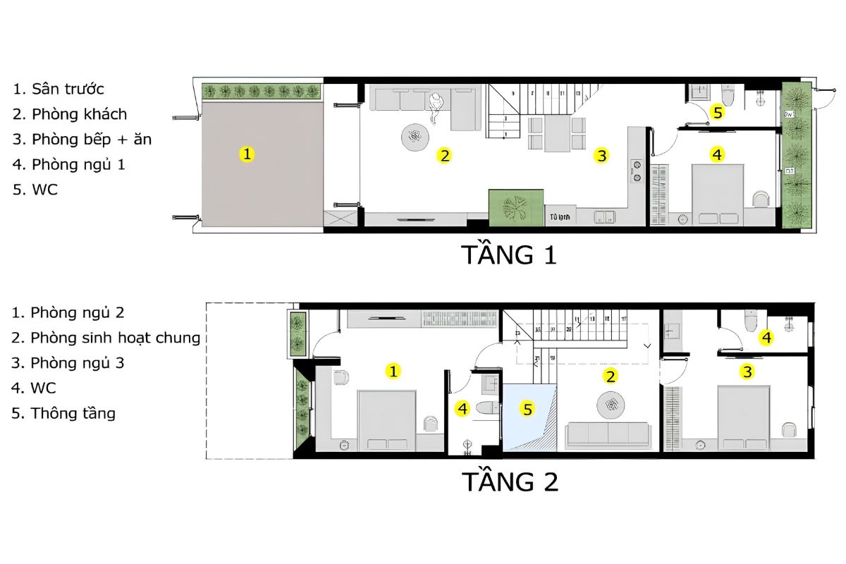 20+ Mẫu Biệt Thự 2 Tỷ Đẹp, Kèm Dự Toán Chi Phí 2026 31 Mặt bằng biệt thự 2 tầng 2 tỷ bố trí 3 phòng ngủ, phân chia hợp lý không gian chung và riêng (Ảnh: Sưu tầm)