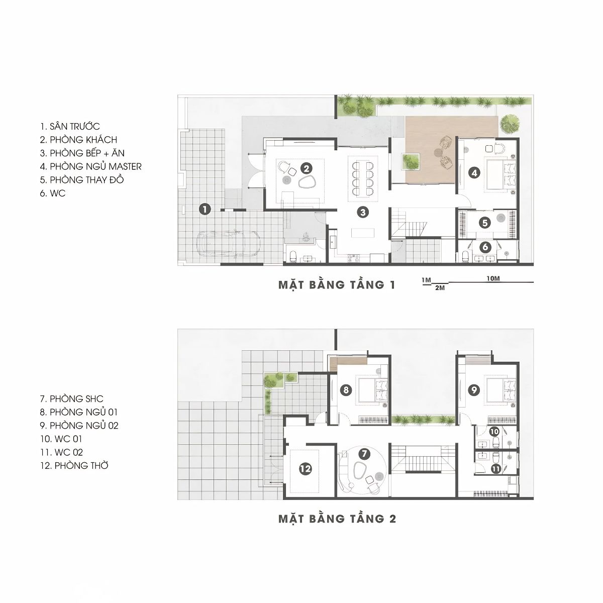 Mẫu biệt thự 3 tỷ đẹp 2026 kèm mặt bằng và dự toán chi phí 6 Thiết kế biệt thự 2 tầng 3 phòng ngủ phân chia khoa học giữa không gian sinh hoạt chung và khu vực nghỉ ngơi riêng tư (Ảnh: Sưu tầm)
