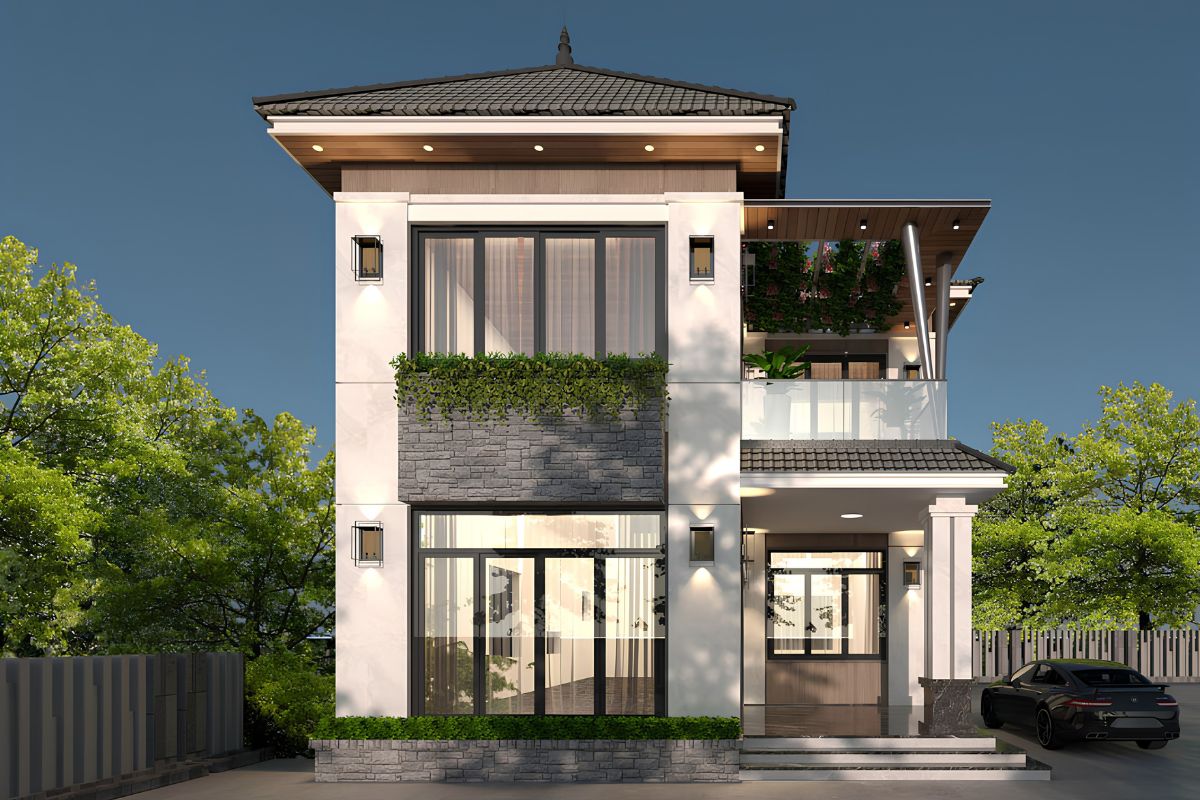 Mẫu biệt thự 3 tỷ đẹp 2026 kèm mặt bằng và dự toán chi phí 18 Mẫu biệt thự 2 tầng mái Nhật kết hợp đường nét hiện đại, tạo tổng thể sang trọng và gần gũi với cảnh quan (Ảnh: Sưu tầm)