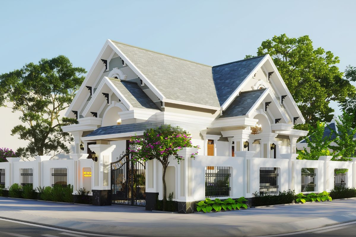 Mẫu biệt thự 3 tỷ đẹp 2026 kèm mặt bằng và dự toán chi phí 19 Biệt thự mái Thái 3 tỷ gây ấn tượng với hệ mái dốc cao, đường nét thanh thoát và kiến trúc bề thế (Ảnh: Sưu tầm)