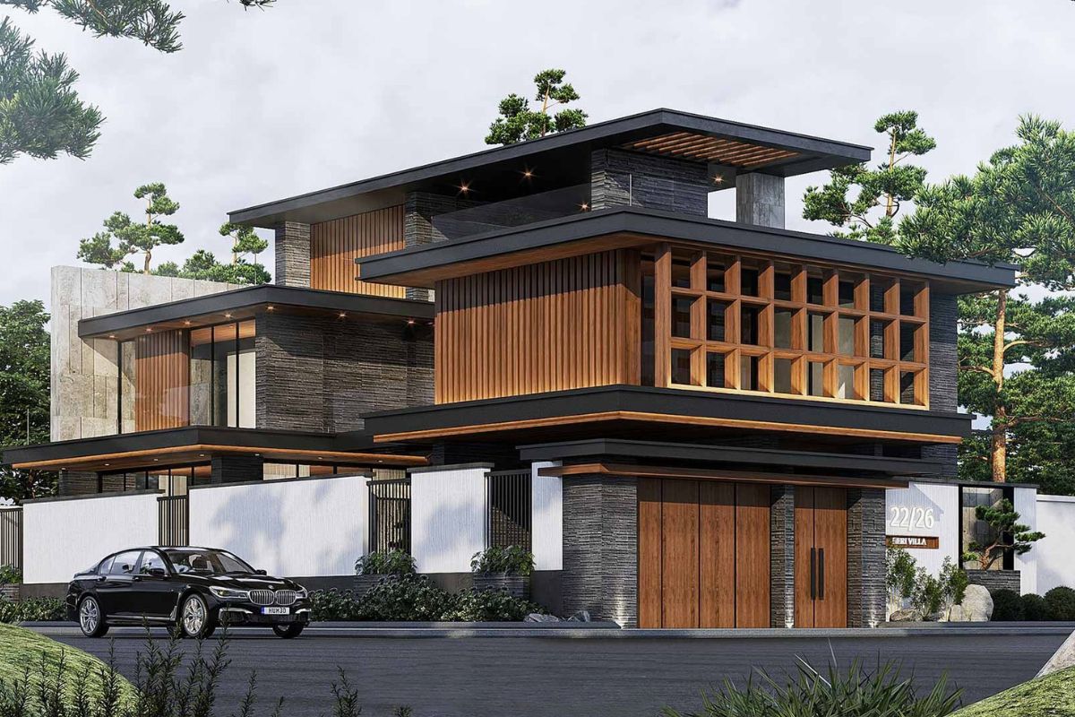 Mẫu biệt thự 3 tỷ đẹp 2026 kèm mặt bằng và dự toán chi phí 22 Thiết kế biệt thự 3 tỷ mái bằng tận dụng sân thượng làm không gian thư giãn và sinh hoạt ngoài trời (Ảnh: Sưu tầm)