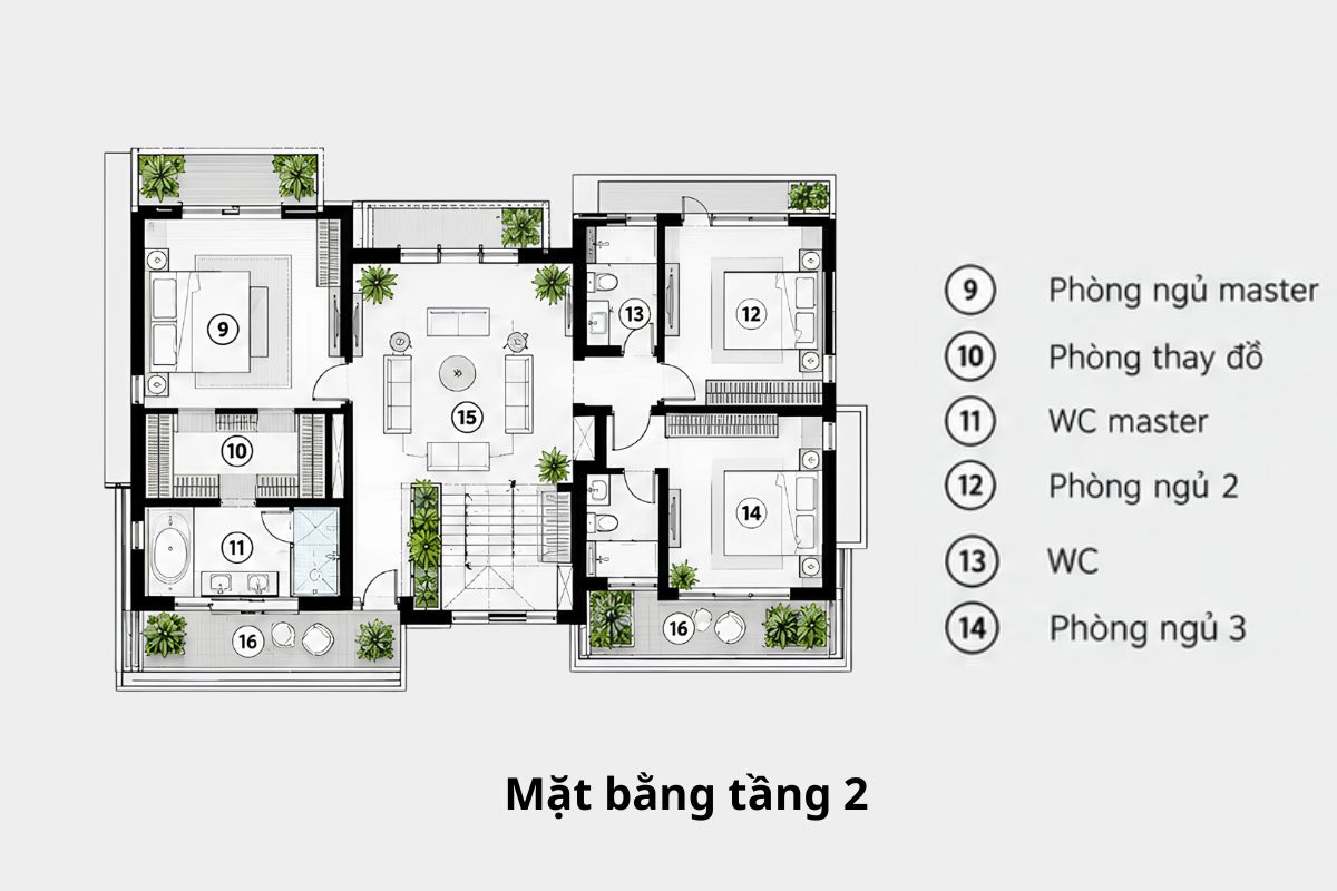 20+ Mẫu biệt thự 30 tỷ đẹp, đẳng cấp & chi phí 2026 28 Phòng ngủ master trong biệt thự 30 tỷ tích hợp khu thay đồ, phòng tắm cao cấp và không gian nghỉ ngơi riêng tư (Ảnh: Sưu tầm)