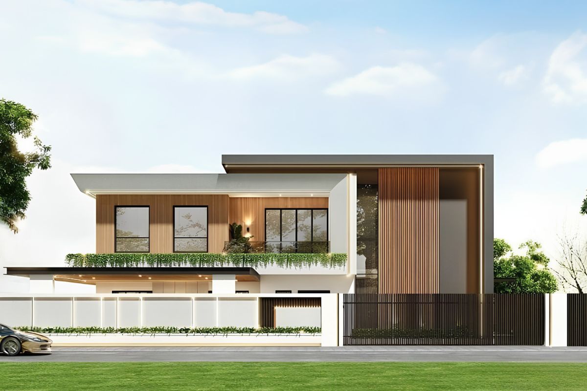 35+ Mẫu biệt thự 5 tỷ đẹp 2026: Xây được gì với ngân sách 5 tỷ? 5 Thiết kế biệt thự 2 tầng 5 tỷ có sân vườn xanh mát, phù hợp với những khu đất rộng (Ảnh: Sưu tầm)