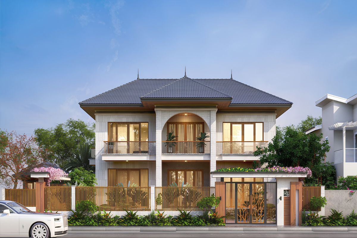 35+ Mẫu biệt thự 5 tỷ đẹp 2026: Xây được gì với ngân sách 5 tỷ? 6 Mẫu biệt thự 5 tỷ đẹp với giếng trời, khoảng thông tầng và thiết kế mở đón ánh sáng tự nhiên (Ảnh: Sưu tầm)