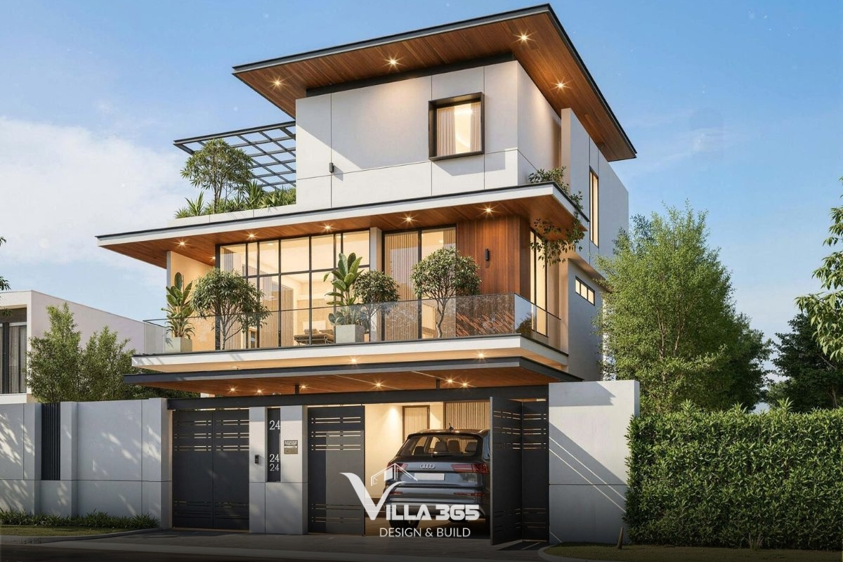 35+ Mẫu biệt thự 5 tỷ đẹp 2026: Xây được gì với ngân sách 5 tỷ? 33 Mẫu biệt thự 5 tỷ 4 phòng ngủ thiết kế 2 tầng với kiến trúc cân đối và hệ ban công rộng