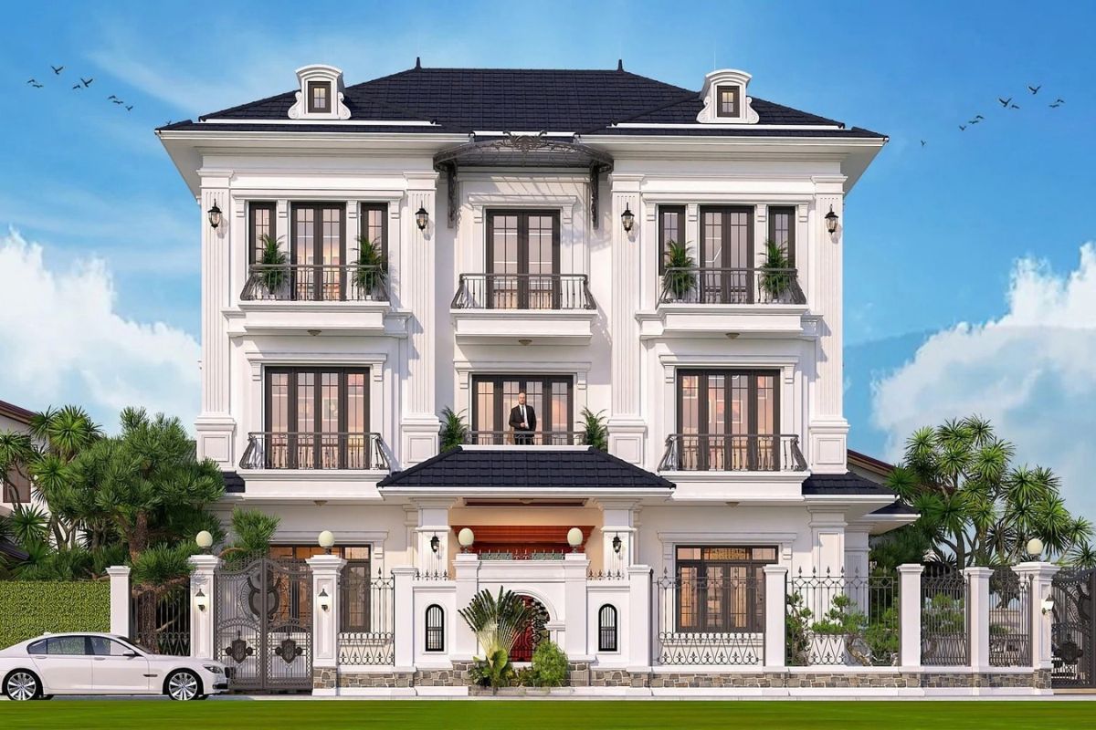 35+ Mẫu biệt thự 5 tỷ đẹp 2026: Xây được gì với ngân sách 5 tỷ? 38 Mẫu biệt thự 5 tỷ đẹp với kiến trúc nhiều tầng, mái đơn giản và cảnh quan xanh hài hòa (Ảnh: Sưu tầm)