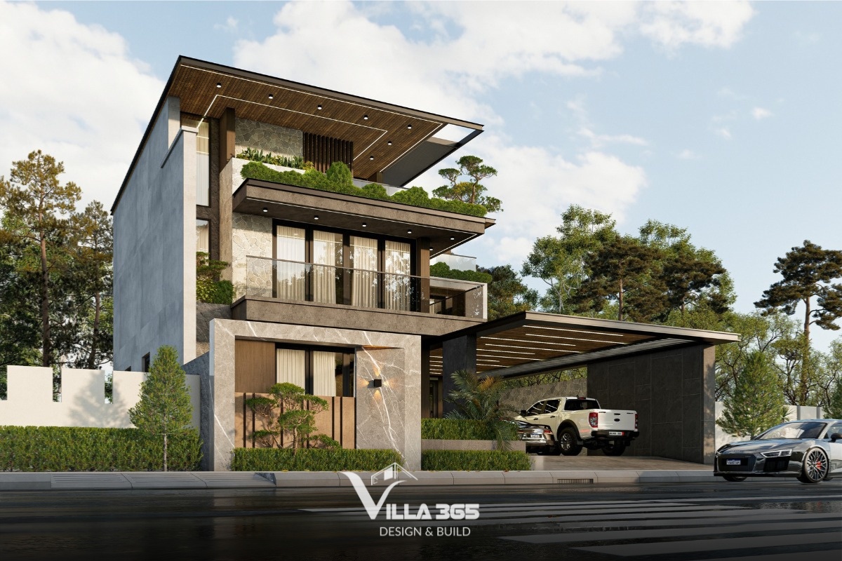 Thiết kế nhà biệt thự 600m2 ba tầng có thể kết hợp mái bằng, mái Nhật hoặc mái vòm tùy phong cách kiến trúc 