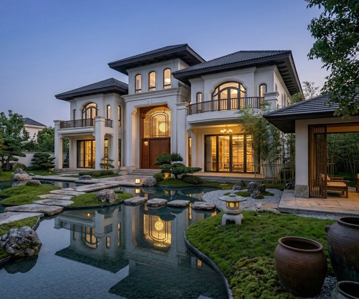 Biệt thự 600m2 Indochine gây ấn tượng bởi sự giao thoa hài hòa giữa kiến trúc Pháp và nét đẹp Á Đông  (Ảnh: Sưu tầm)