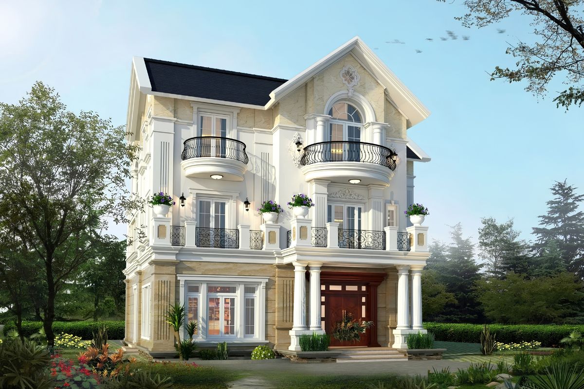 Biệt thự 600m2 mái Thái nổi bật với hệ mái dốc cao, tạo cảm giác thanh thoát và bề thế  (Ảnh: Sưu tầm)