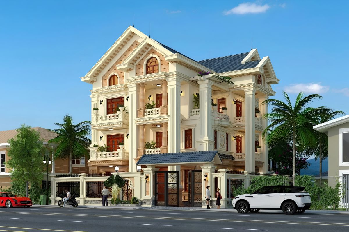 Biệt thự 600m2 mái Thái phù hợp với cả công trình một tầng và hai tầng trên khu đất sân vườn rộng  (Ảnh: Sưu tầm)