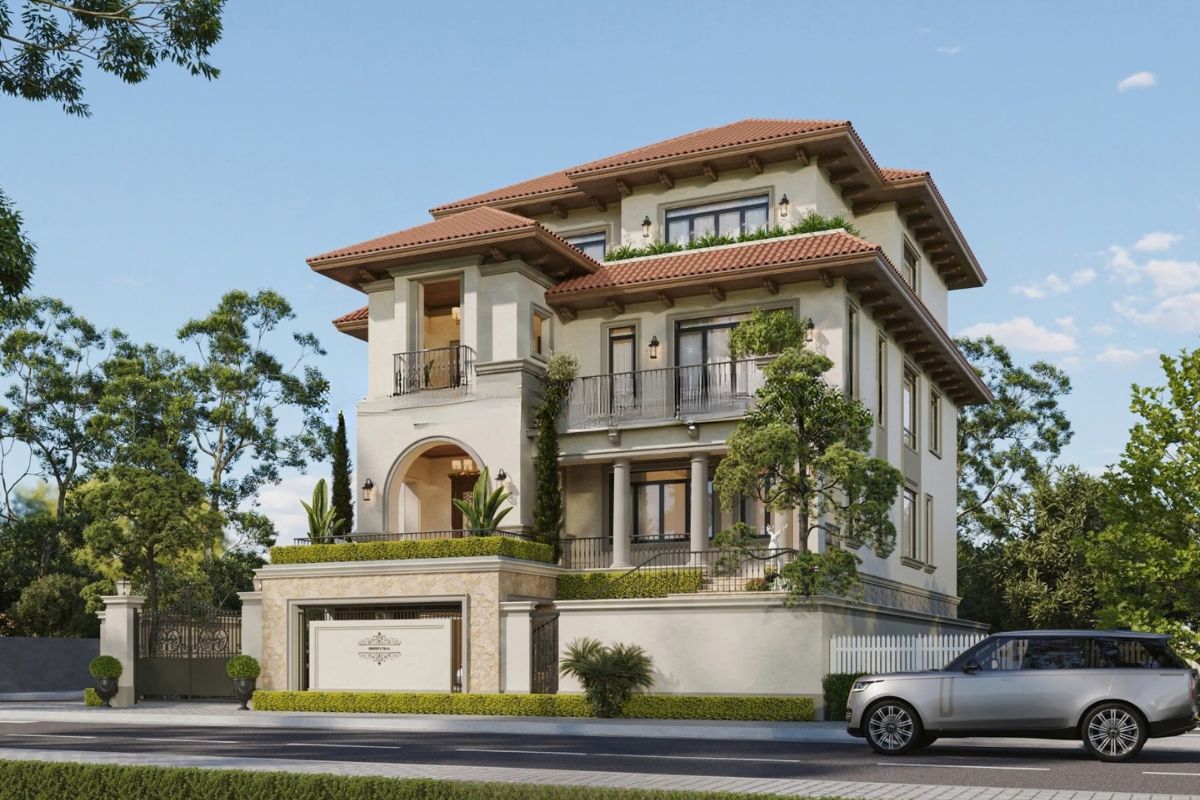 Biệt thự ngói đỏ tạo dấu ấn với sắc mái ấm áp, sang trọng và dễ kết hợp cùng nhiều phong cách kiến trúc  (Ảnh: Sưu tầm)