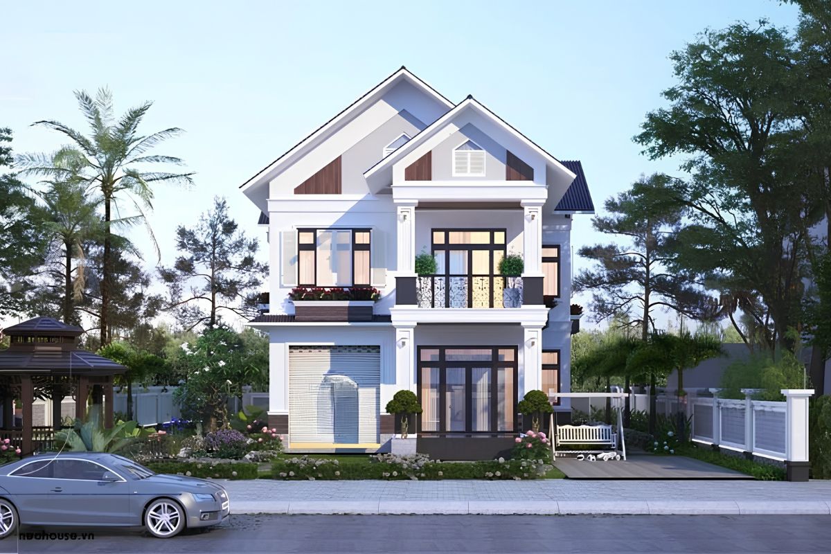 50+ Bản Vẽ Mặt Bằng Biệt Thự 2 Tầng Tối Ưu Công Năng & Phong Thủy 23 Mặt bằng biệt thự 2 tầng mái Thái với bố cục cân đối, kết hợp sảnh chính và các phòng chức năng tiện nghi (Ảnh: Sưu tầm)