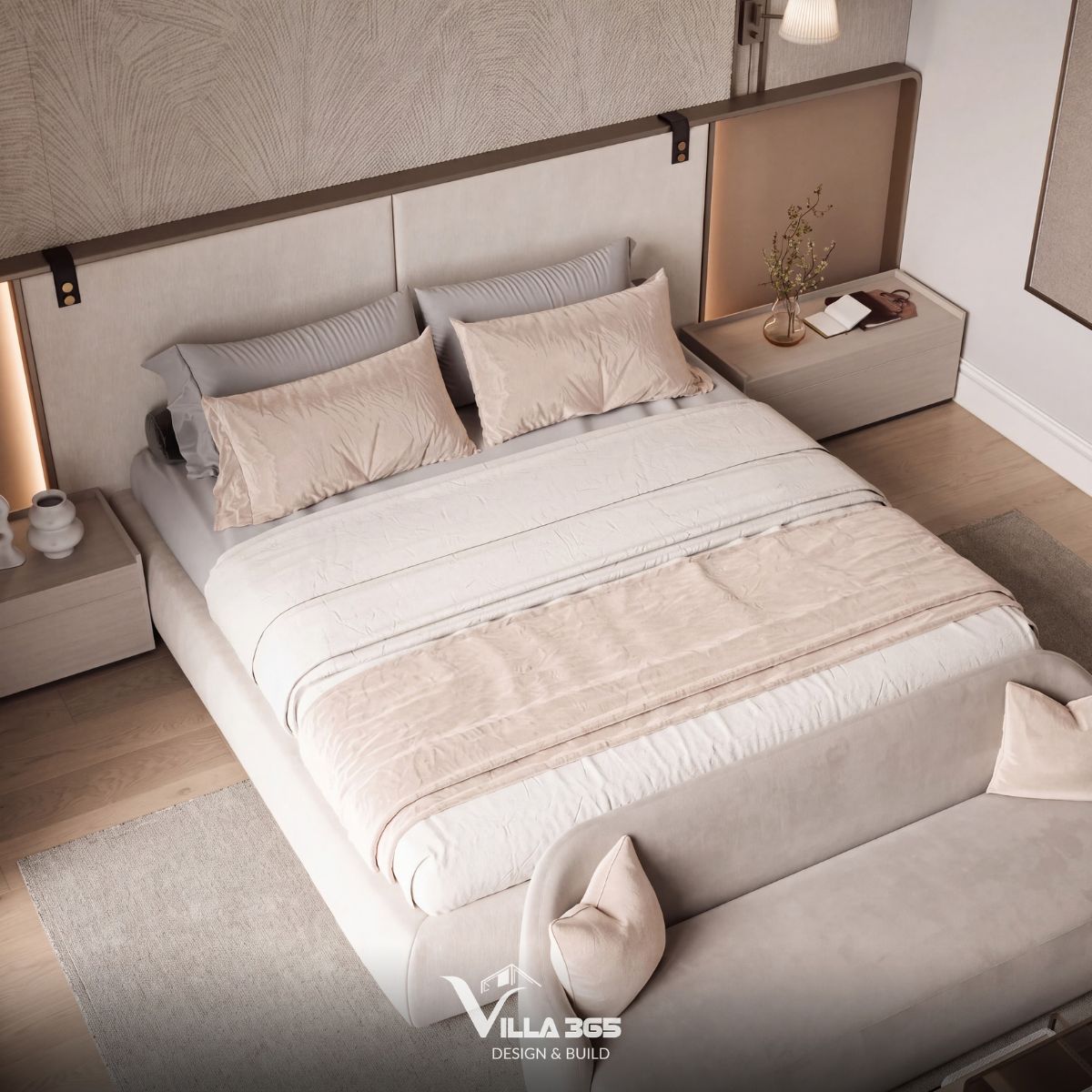 Thiết kế nội thất Mỹ Villa: Chạm vào an yên 3 Sự chuyển sắc nhẹ nhàng mang đến cảm giác dễ chịu cho không gian phòng ngủ