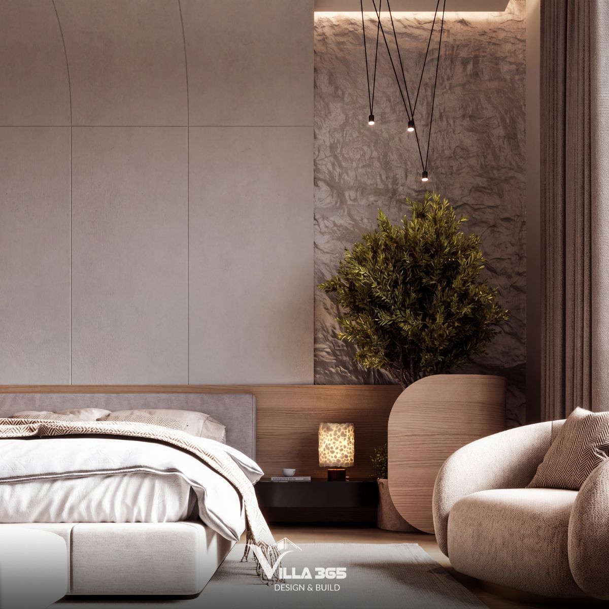 Thiết kế nội thất Mỹ Villa: Chạm vào an yên 12 Cây xanh mang đến sức sống cho không gian phòng ngủ