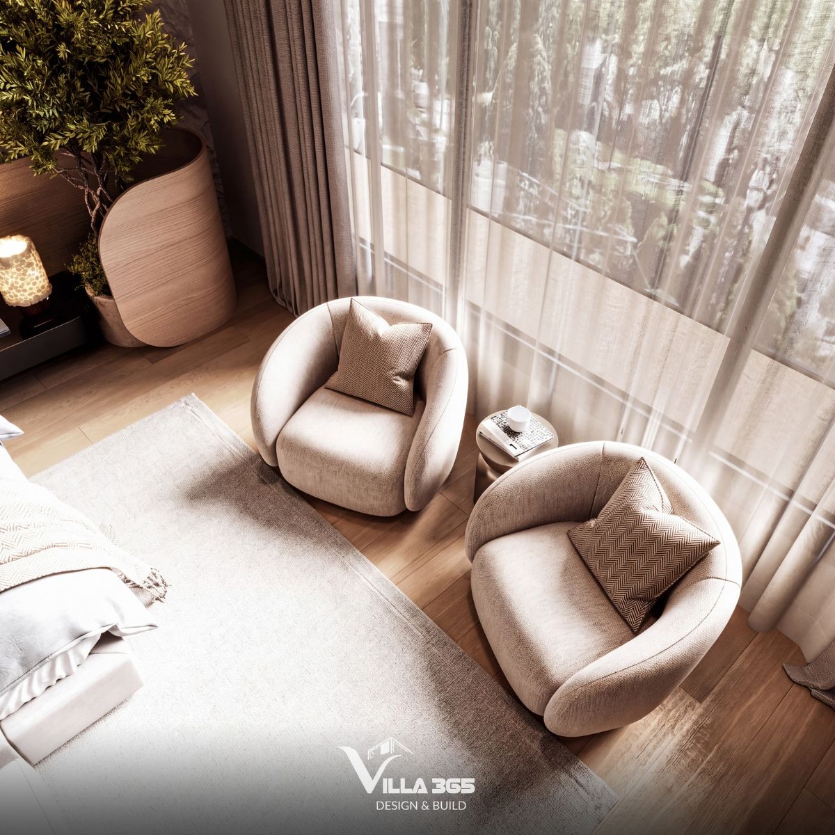 Thiết kế nội thất Mỹ Villa: Chạm vào an yên 15 Nắng sớm ngập tràn không gian phòng ngủ